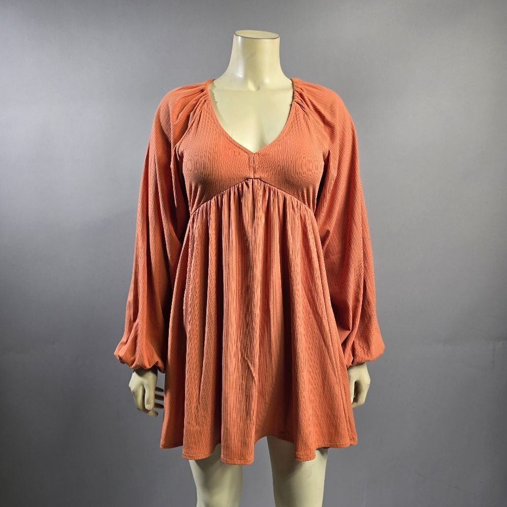 Lovers + Friends Small Terracotta V-Neck Dress R7